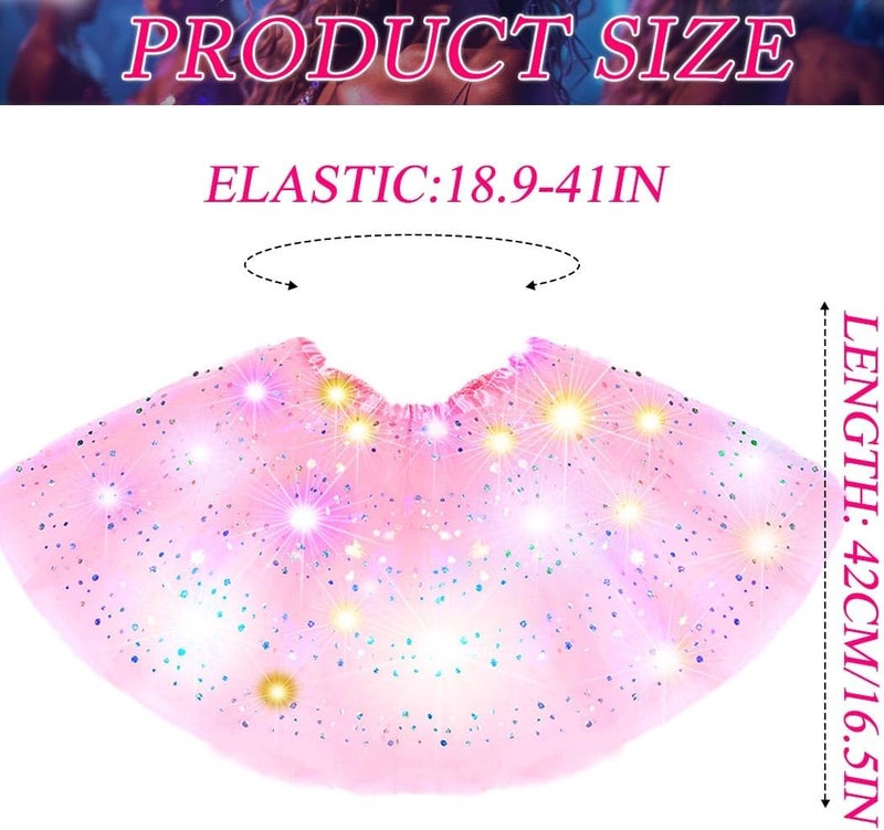 Nicute Light Up Tutu Led Layered Tulle Tutus Skirt for Women - Image 5